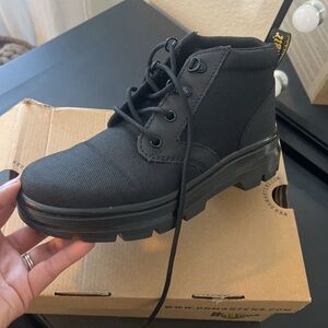 Dr. Martens Black Canvas Ankle Boots